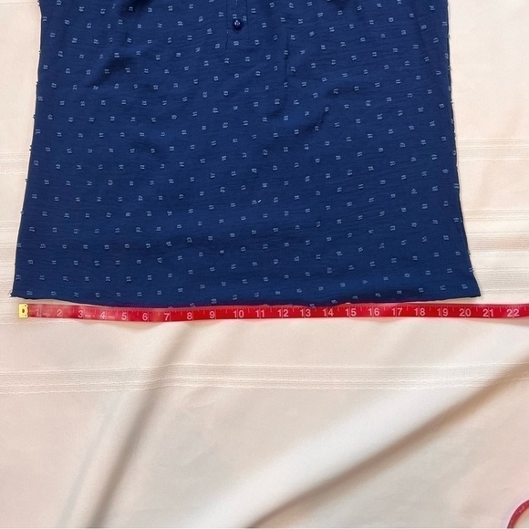 $5 ADD ON‎ with $15+ Bundle  Swiss Dot Baby Doll Top Blouse Sz S Blue EUC - Picture 6 of 8